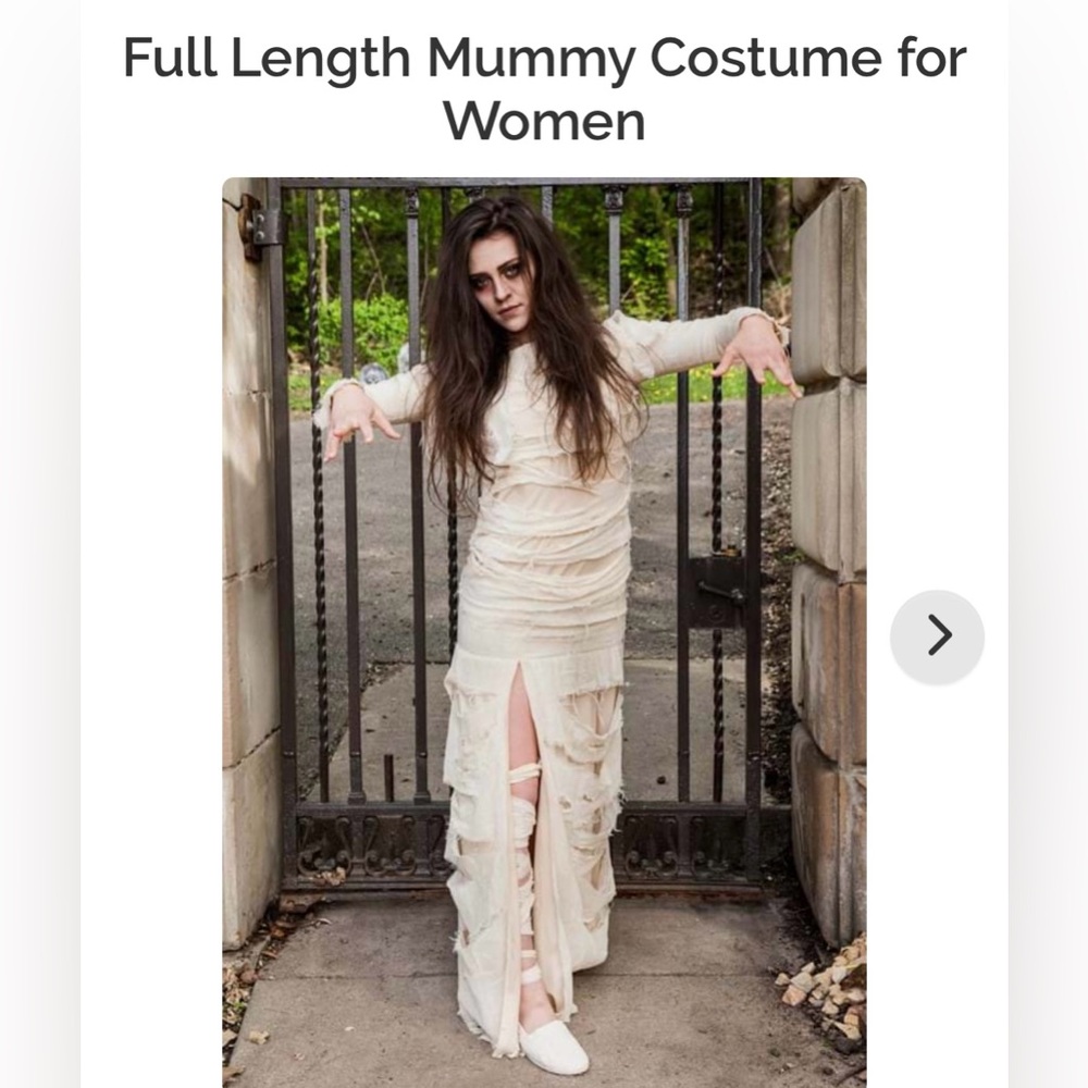 Women's Full Length Mummy Costume - Cream